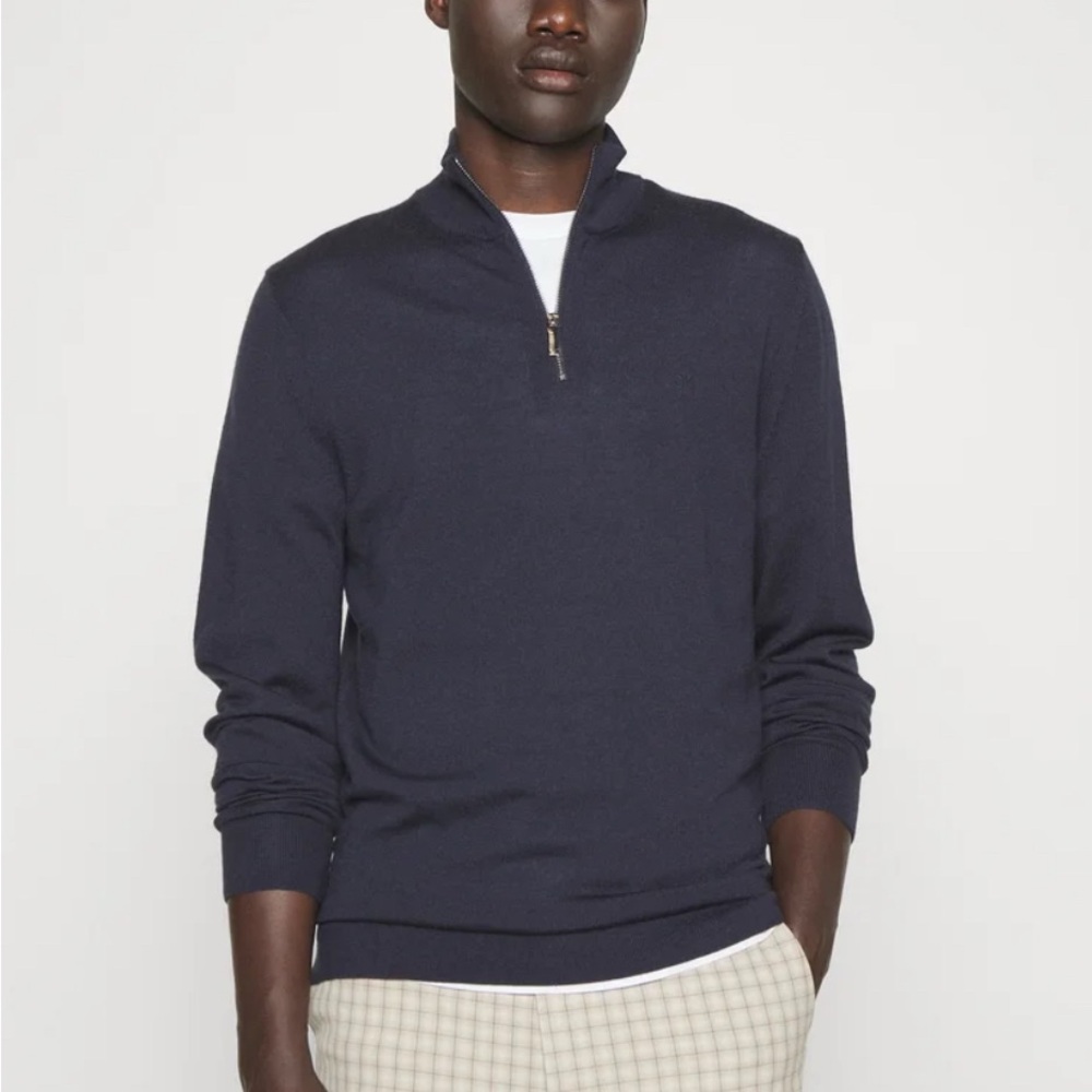Calvin Klein Men's Navy Zip-Up Lightweight Sweater